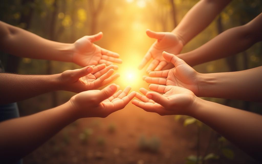 Hands reaching out to help, symbolizing support and impact